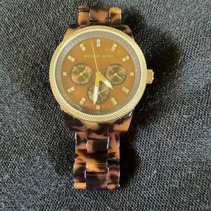 Michael Kors tortoise and gold women’s watch